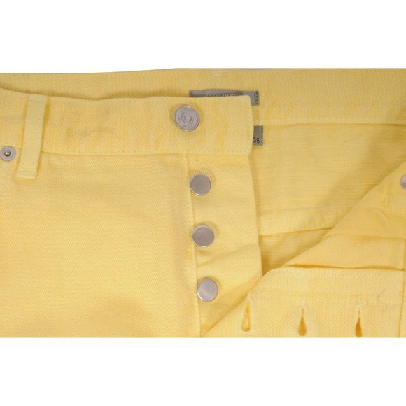 Dior Mens Jeans Size 36x36 Yellow Slim Fit Denim Cotton 5 Pocket Button Pants - Picture 9 of 11